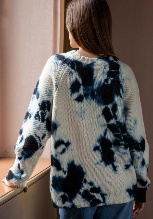 Rose & Lini SUZUSAN CASHMERE “PULL 3083” BLACK & NATURAL Sottocosto