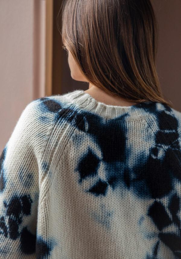 Rose & Lini SUZUSAN CASHMERE “PULL 3083” BLACK & NATURAL Sottocosto