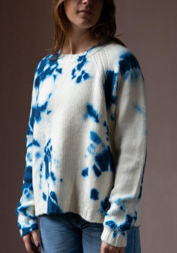 Rose & Lini SUZUSAN CASHMERE “PULL 3083” BLUE & NATURAL Convenienza