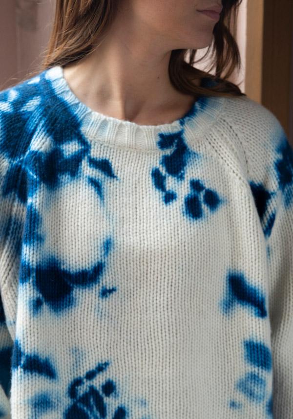 Rose & Lini SUZUSAN CASHMERE “PULL 3083” BLUE & NATURAL Convenienza