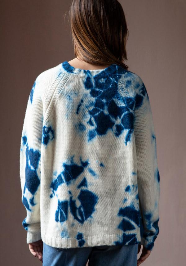 Rose & Lini SUZUSAN CASHMERE “PULL 3083” BLUE & NATURAL Convenienza