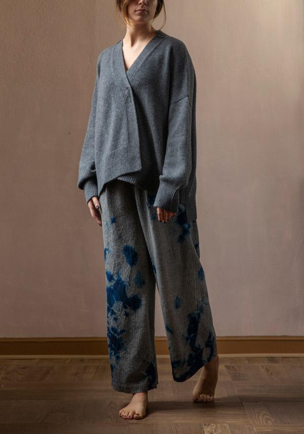 Rose & Lini SUZUSAN WOOL & CASHMER “PANTS 5041” BLUE & BLACK Presa