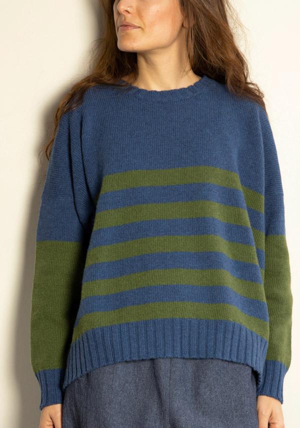 Rose & Lini MARCHÉ DES PALMIERS WOOL “GINEVRINA” STRIPED PULL BAKIR & VILS Outlet