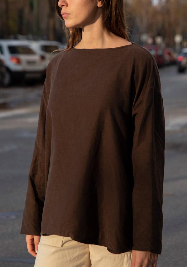 Rose & Lini RISA NAKAMURA COTTON “TOP F” BROWN Vendite Flash