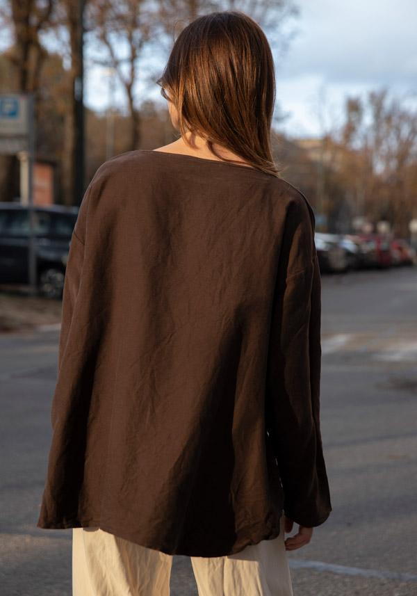 Rose & Lini RISA NAKAMURA COTTON “TOP F” BROWN Vendite Flash
