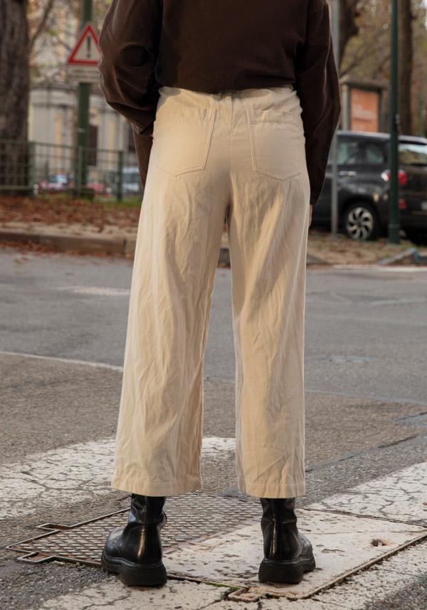 Rose & Lini RISA NAKAMURA COTTON “TROUSERS D” WHITE Negozio