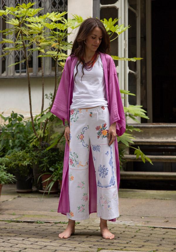 Rose & Lini THE ROSE IBIZA SILK “GOWN KIMONO” HOT PINK Moda