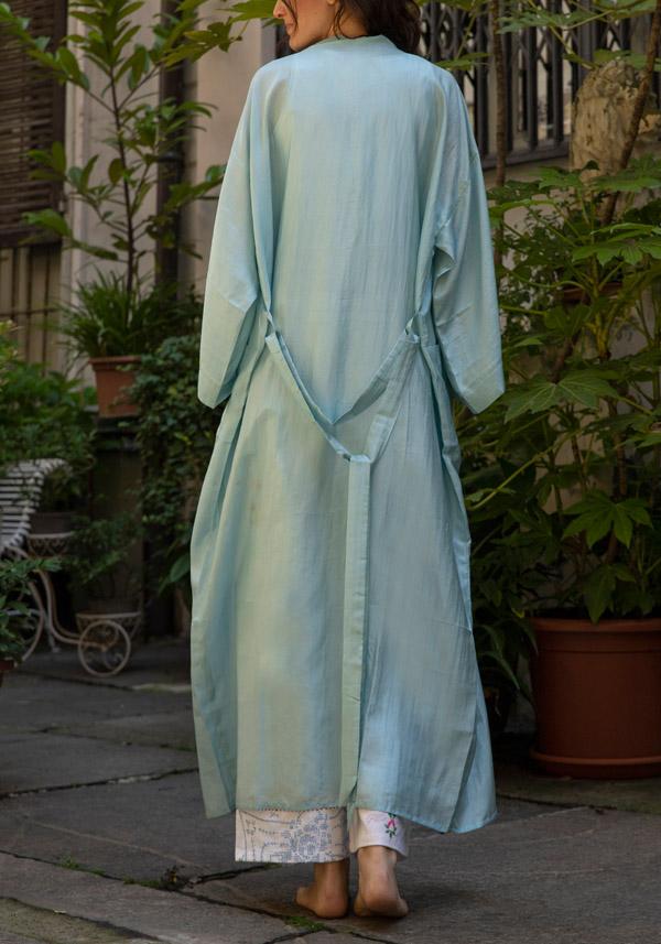 Rose & Lini THE ROSE IBIZA SILK “GOWN KIMONO” SKY Sconto di tempo limitato