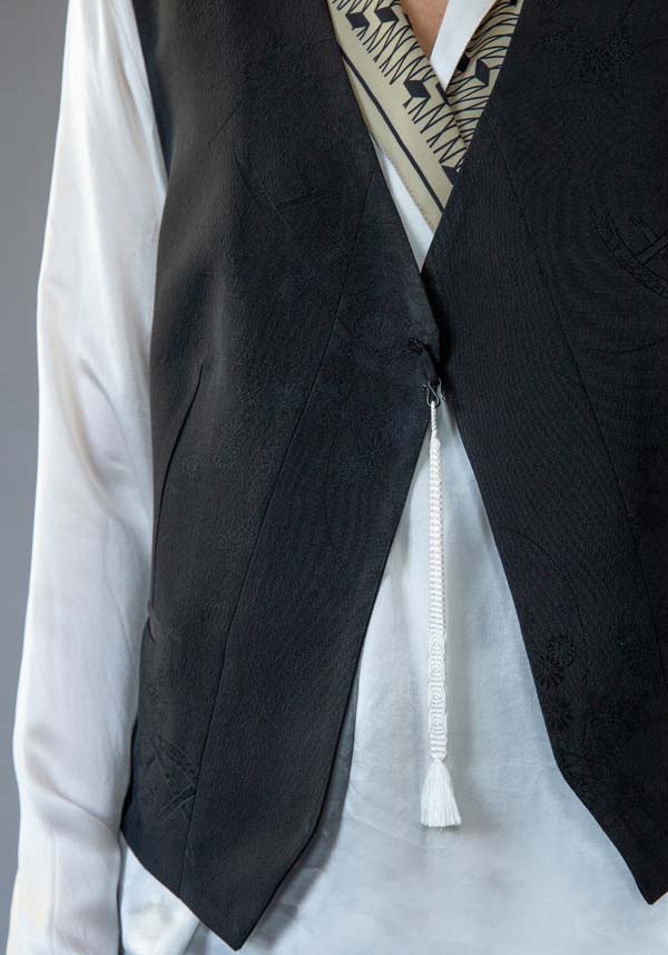 Rose & Lini IBRIGU SILK “GILET 011K” BLACK & WHITE Offerta esclusiva