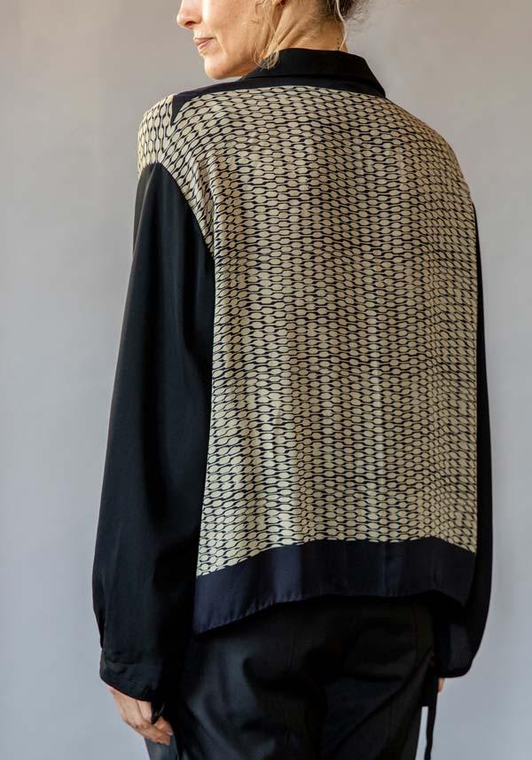Rose & Lini IBRIGU SILK “SHIRT CM171” BEIGE & BLACK Black Friday