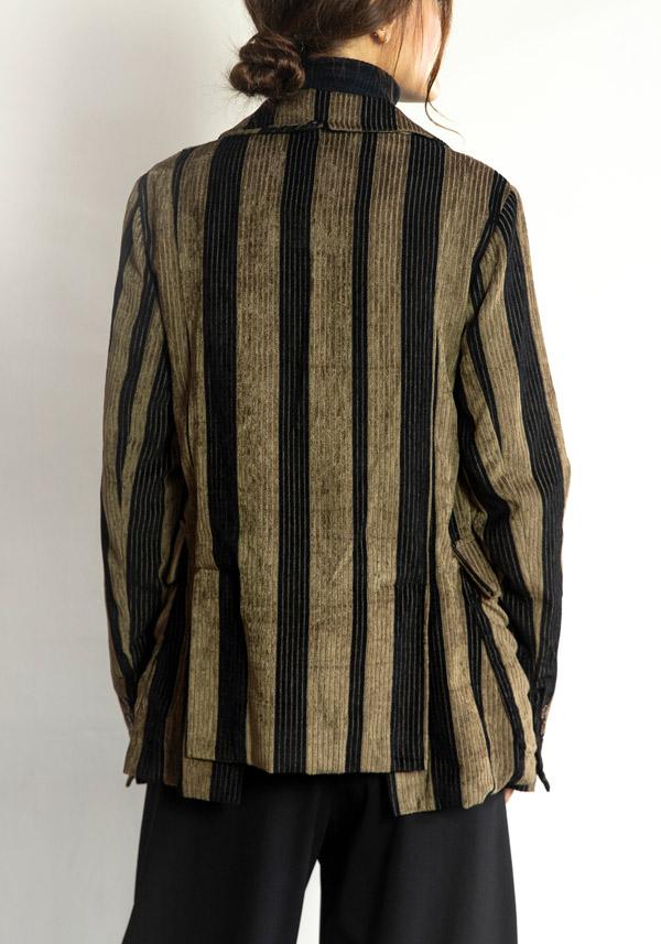 Rose & Lini ALEKSANDR MANAMIS STRIPED “JACKET 1692” BLACK & BROWN Offerta per la Festa della Mamma