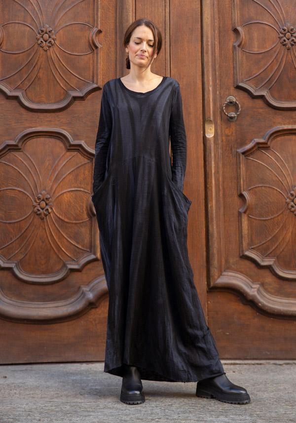 Rose & Lini GILDA MIDANI “RECORTES LONG DRESS” BLACK Smaltimento dello stoccaggio