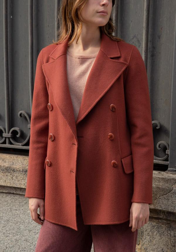 Rose & Lini ALMAROSA WOOL “JACKET 545” TERRACOTTA Offerta migliore