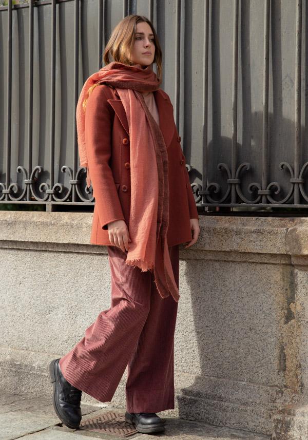 Rose & Lini ALMAROSA WOOL “JACKET 545” TERRACOTTA Offerta migliore