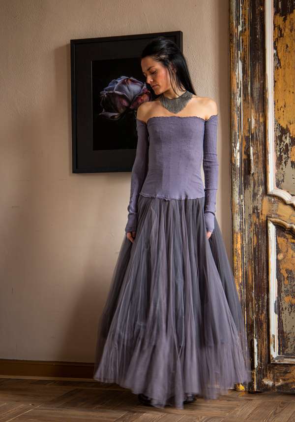 Rose & Lini MARC LE BIHAN “ROBE 21908” LILAC MAXI DRESS Offerte esclusive