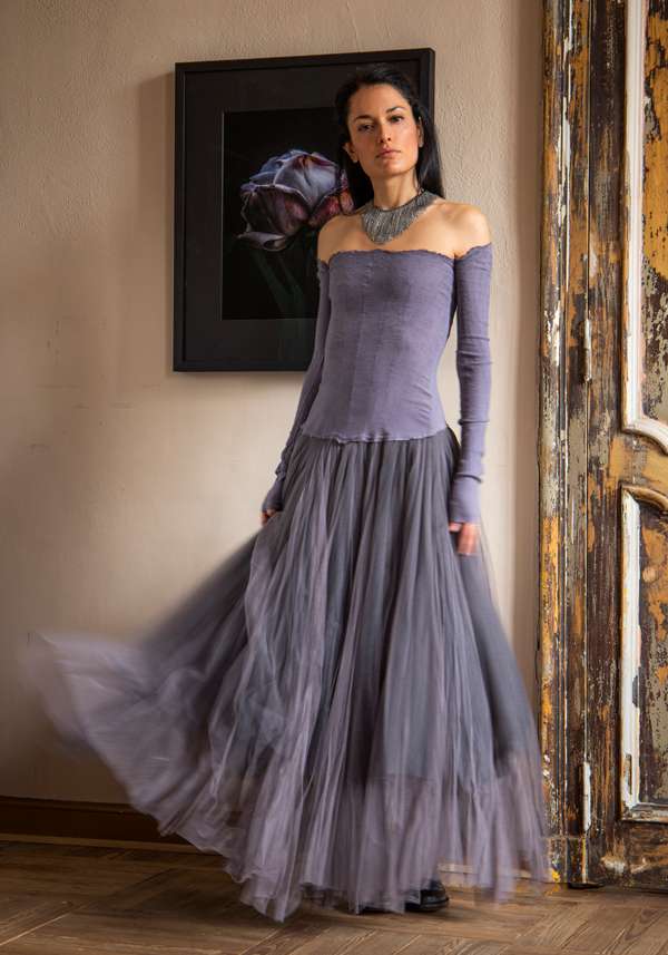 Rose & Lini MARC LE BIHAN “ROBE 21908” LILAC MAXI DRESS Offerte esclusive