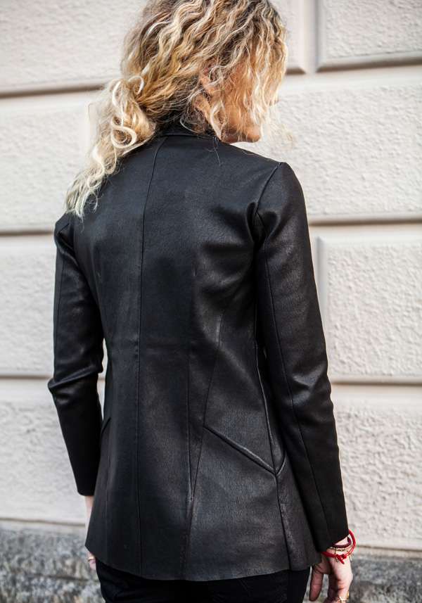 Rose & Lini GIORGIO BRATO BLACK LEATHER JACKET 13070 Lightning offer