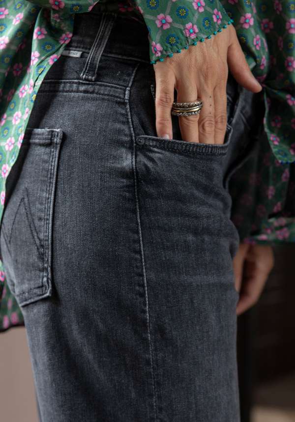 Rose & Lini MOTHER DENIM “THE DITCHER ZIP” BLACK JEANS Offerte stagionali