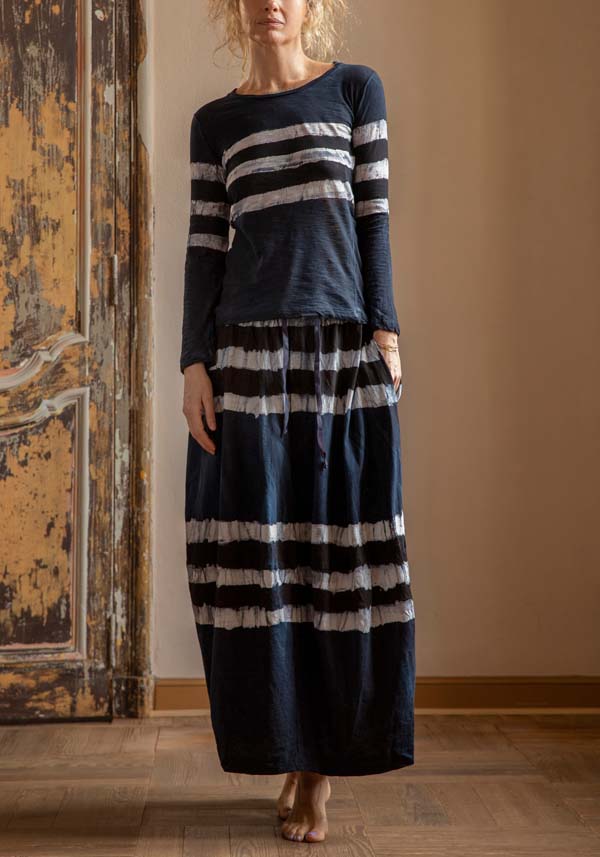 Rose & Lini GILDA MIDANI “Y SKIRT 2515” BLACK & BLUE Offerta settimanale