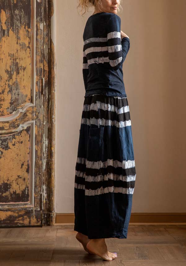 Rose & Lini GILDA MIDANI “Y SKIRT 2515” BLACK & BLUE Offerta settimanale