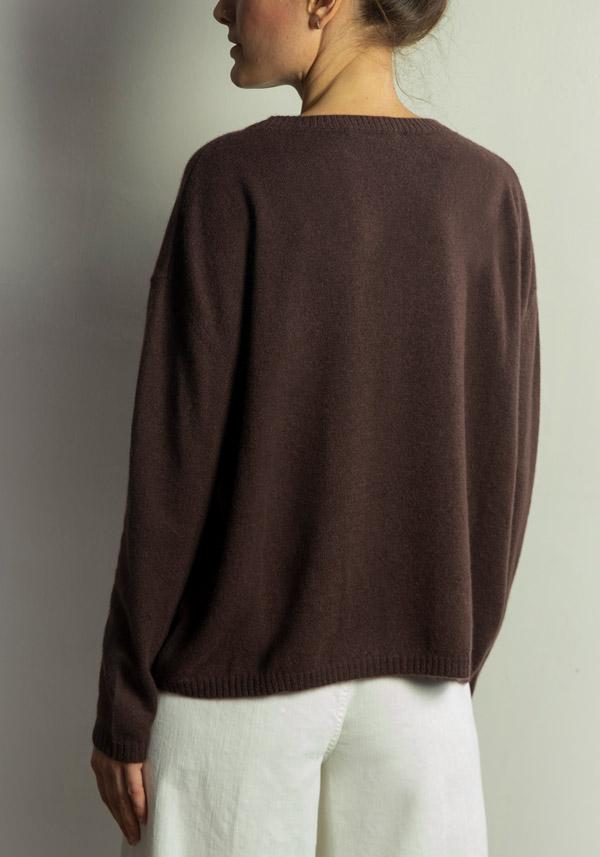 Rose & Lini STEFANO MORTARI CASHMERE “PULL 5142” BROWN Rilascio limitato