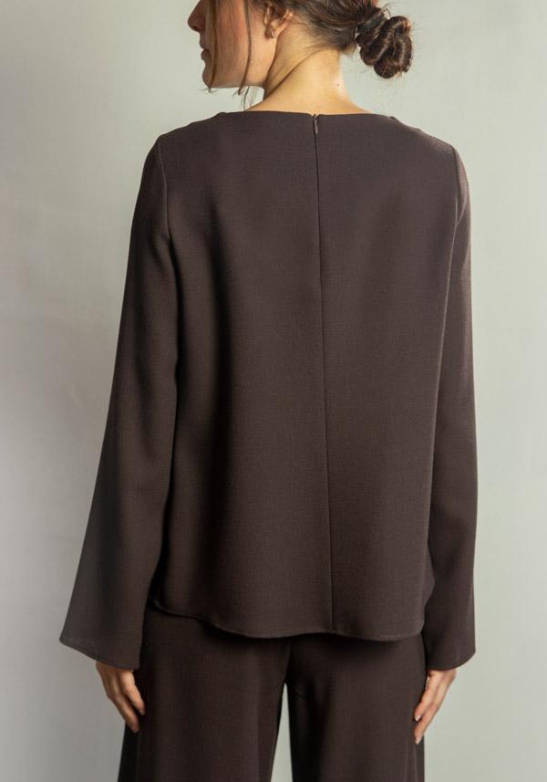 Rose & Lini STEFANO MORTARI WOOL “BLOUSE 5231” BROWN ACQUISTA ORA