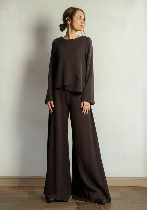 Rose & Lini STEFANO MORTARI WOOL “BLOUSE 5231” BROWN ACQUISTA ORA