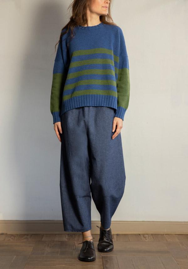 Rose & Lini CRISTINA BONFANTI WOOL “DIDO” DENIM PANTS Ultimi due giorni