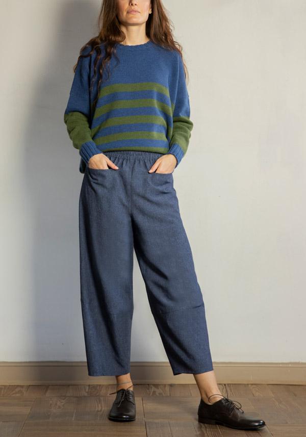 Rose & Lini CRISTINA BONFANTI WOOL “DIDO” DENIM PANTS Ultimi due giorni