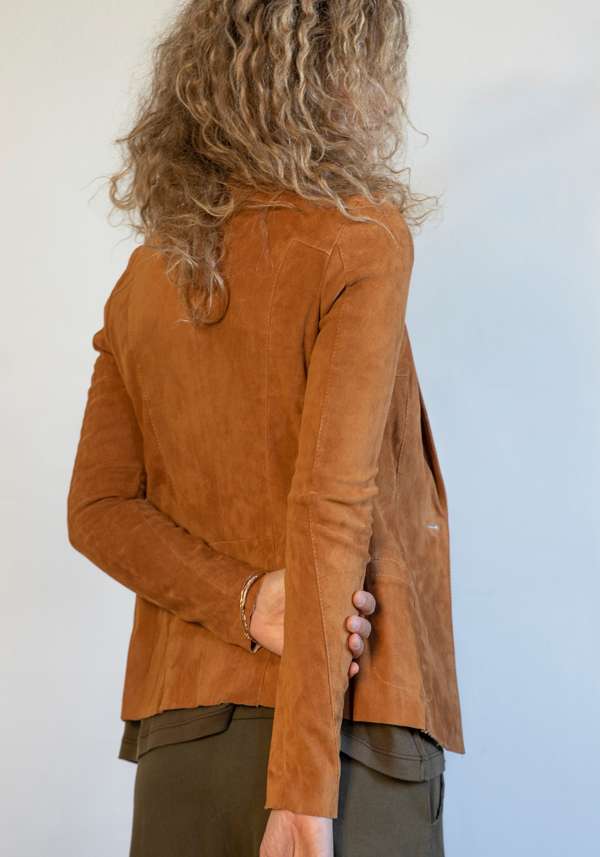 Rose & Lini GIORGIO BRATO CAMEL SUEDE JACKET 9593 Ultimo giorno