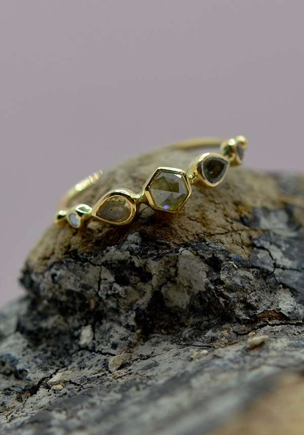 Rose & Lini DORETTE TOURMALINE & DIAMONDS “BAGUE SIMPLE” GOLD RING Trasporto libero internazionale