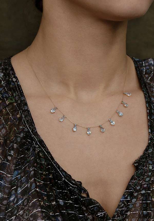 Rose & Lini 5 OCTOBRE “JULIAN” AQUAMARINE & DIAMONDS NECKLACE Officina