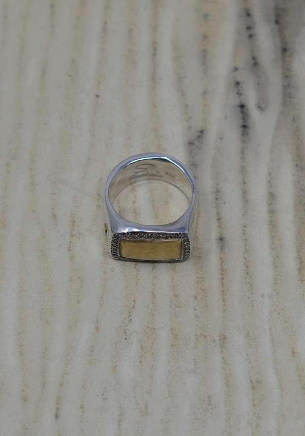 Rose & Lini ROSAMARIA SILVER GOLD & DIAMONDS “NASMA” RING Qualità