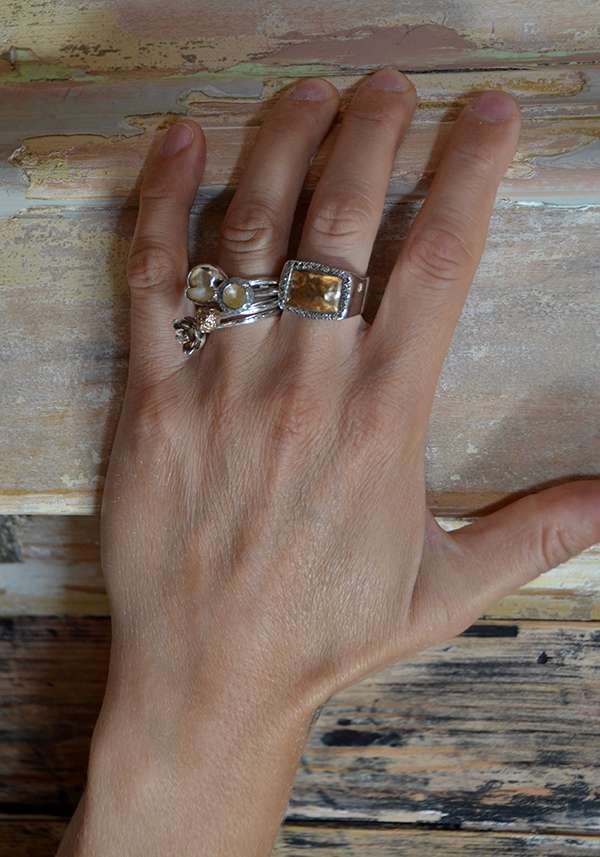 Rose & Lini ROSAMARIA SILVER GOLD & DIAMONDS “NASMA” RING Qualità