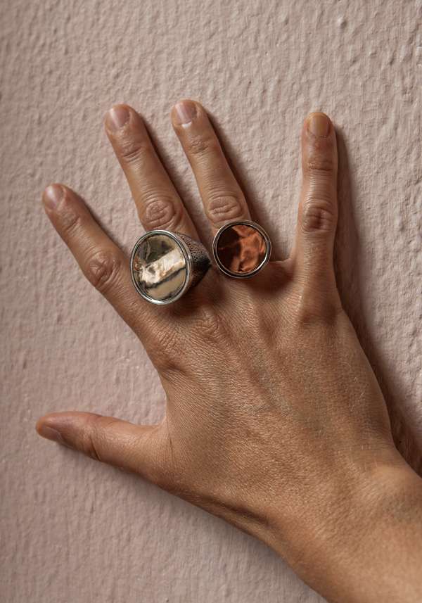 Rose & Lini SIMONA TAGLIAFERRI SMALL “MOON RING J175” PINK GOLD Vendita