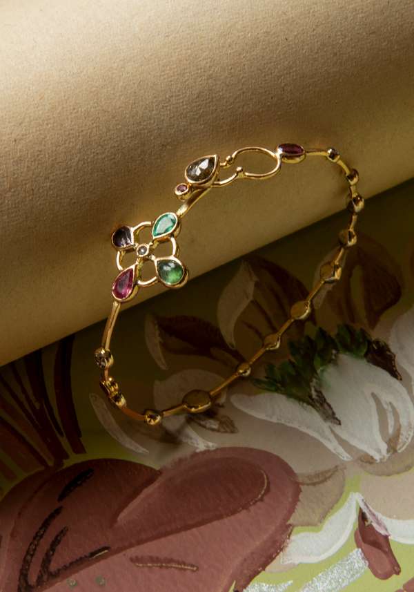 Rose & Lini DORETTE GOLD STUDDED “JARDINAGE BRACELET” #2 Prezzo Ridotto