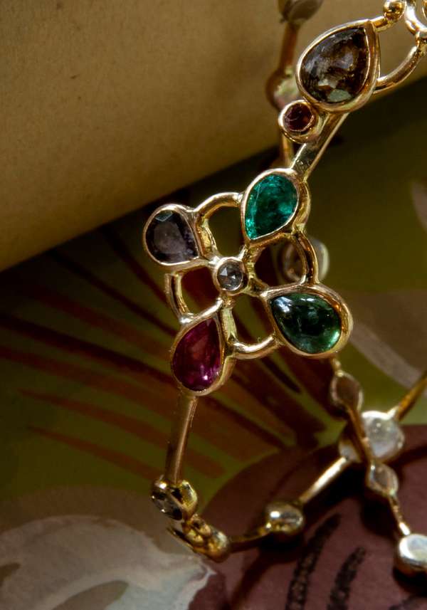 Rose & Lini DORETTE GOLD STUDDED “JARDINAGE BRACELET” #2 Prezzo Ridotto
