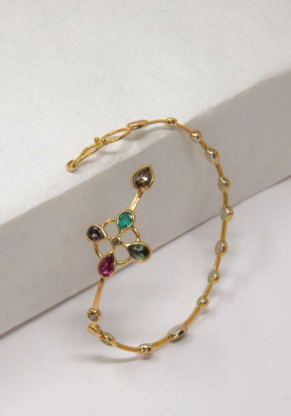 Rose & Lini DORETTE GOLD STUDDED “JARDINAGE BRACELET” #2 Prezzo Ridotto