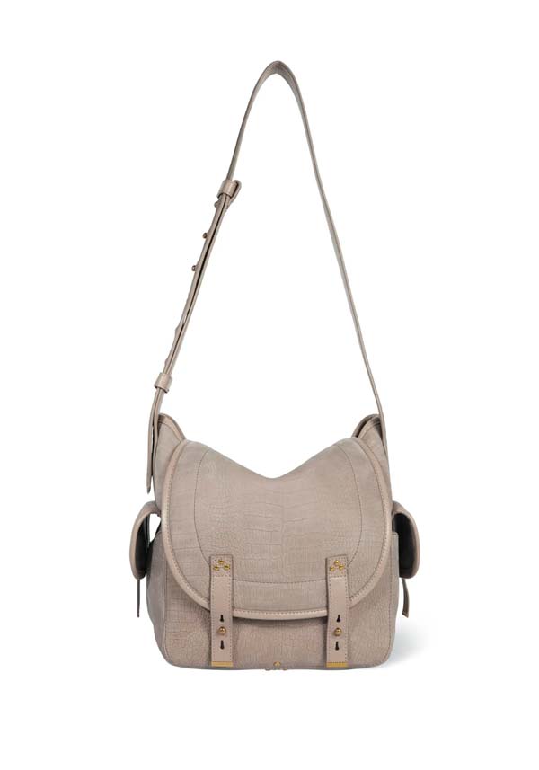 Rose & Lini JÉRÔME DREYFUSS “STAN L” CROCO STONE SHOULDER BAG Sconti VIP