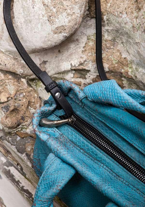 Rose & Lini SIMONA TAGLIAFERRI LIGHT BLUE PYTHON MINI SOFT BAG Super Saving Price