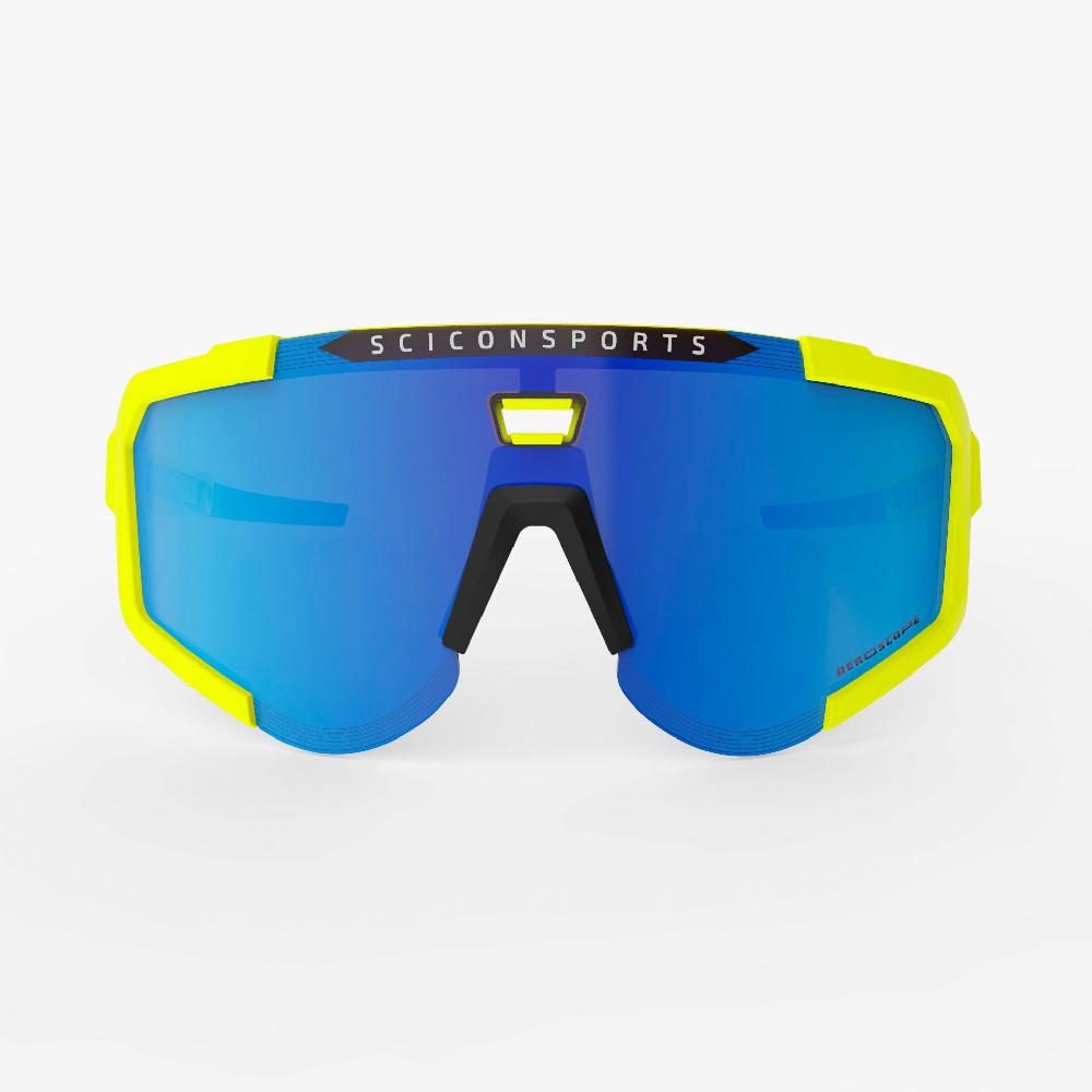 Scicon Occhiali Sportivi Aeroscope Giallo Fluo/Blu Vendita Calda