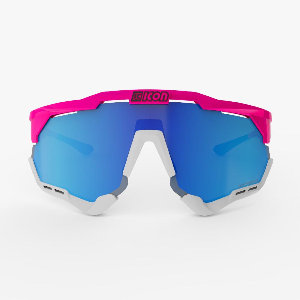 Scicon Aeroshade XL Occhiali Ciclismo Rosa Fluo/Blu Vendite Flash