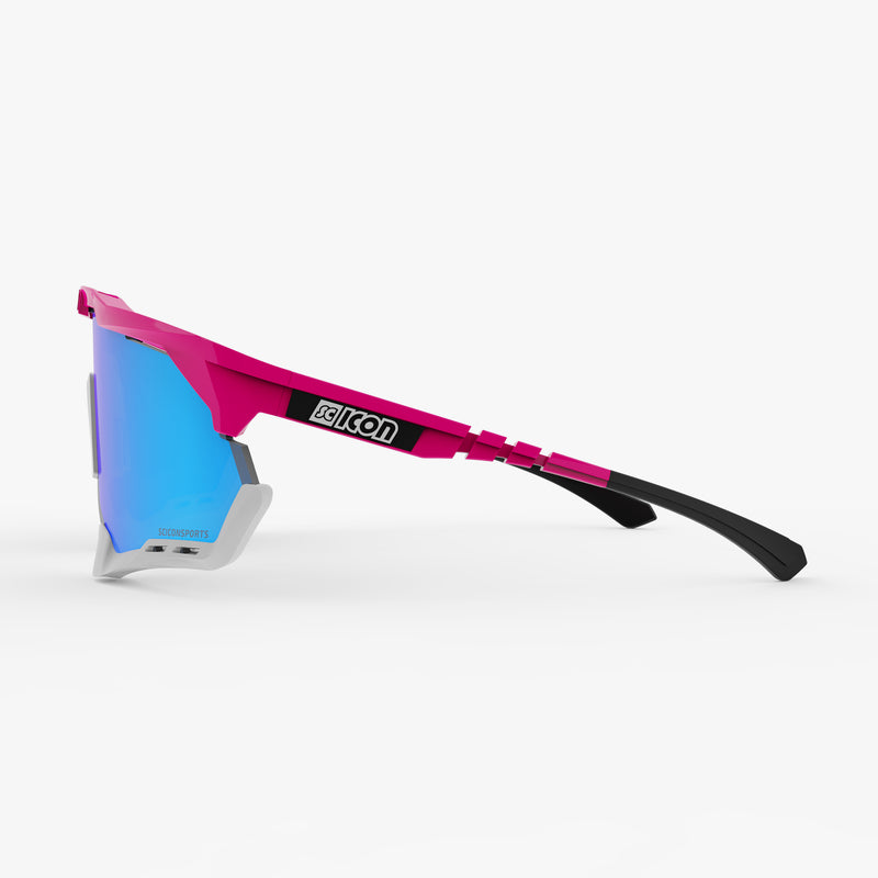 Scicon Aeroshade XL Occhiali Ciclismo Rosa Fluo/Blu Vendite Flash