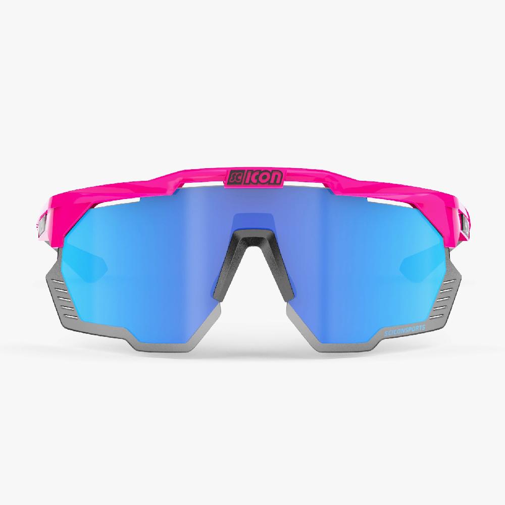 Scicon Aeroshade Kunken Occhiali Ciclismo Rosa Fluo/Blu Negozio