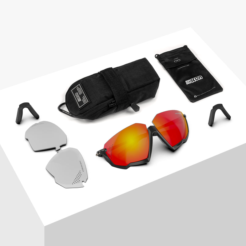 Scicon Aerojet Occhiali Ciclismo Nero/Rosso Vendite Flash