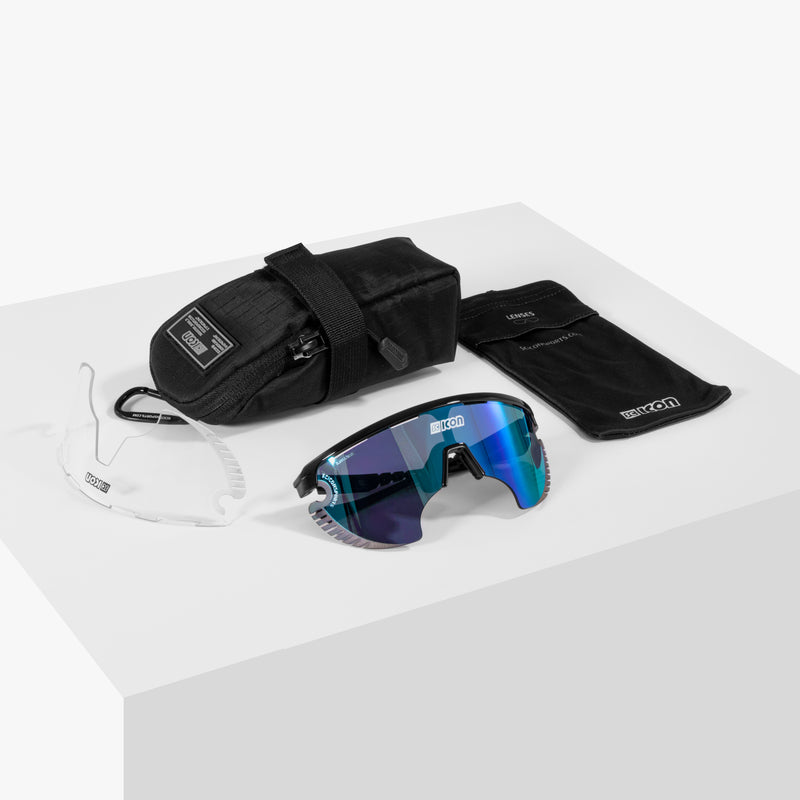 Scicon Occhiali Sportivi Aerowing Lamon Neri/ Lente Blu Specchiata Moda