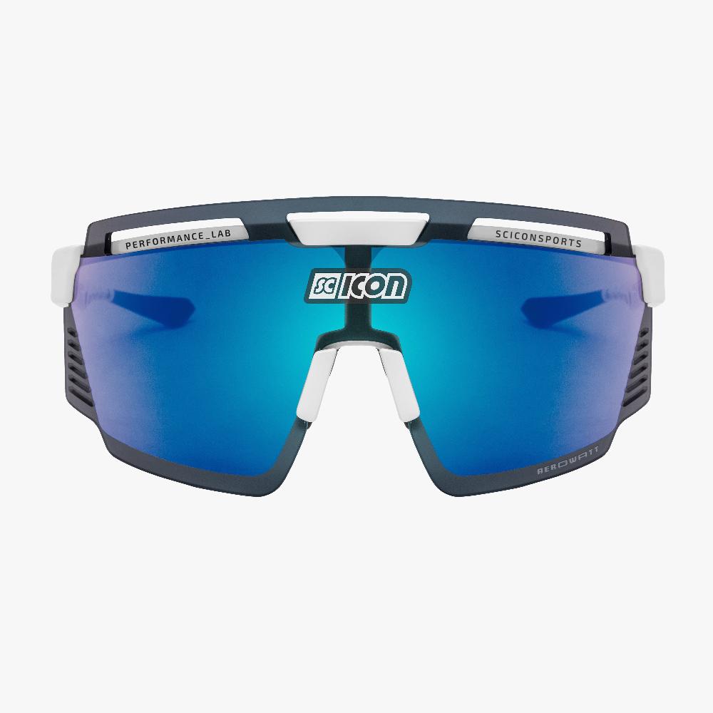 Scicon Aerowatt Occhiali Sportivi Bianco/Blu Italia