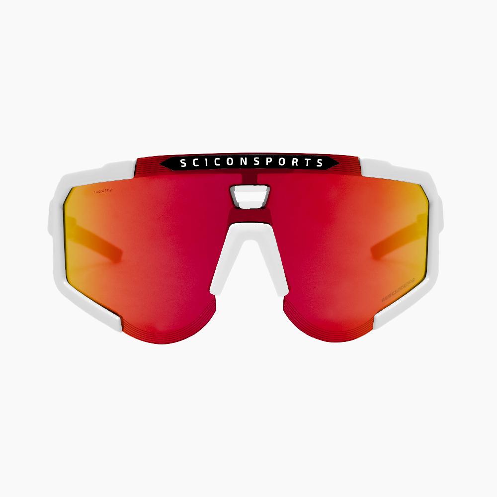 Scicon Occhiali Sportivi Aeroscope Bianco/Rosso Sottocosto