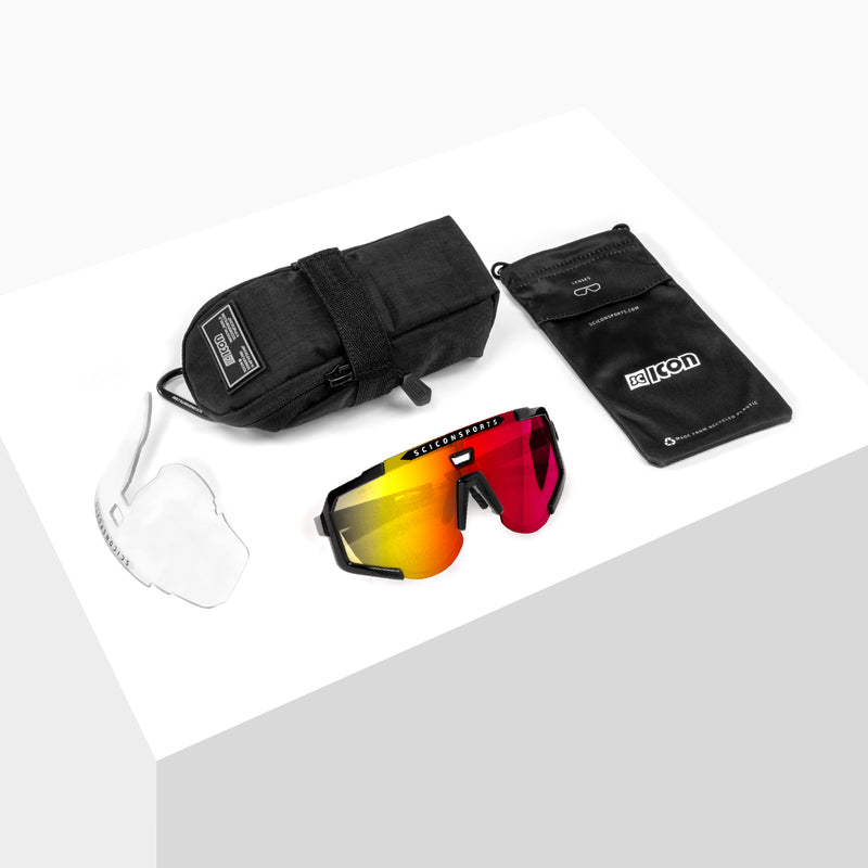 Scicon Occhiali Sportivi Aeroscope Bianco/Rosso Sottocosto