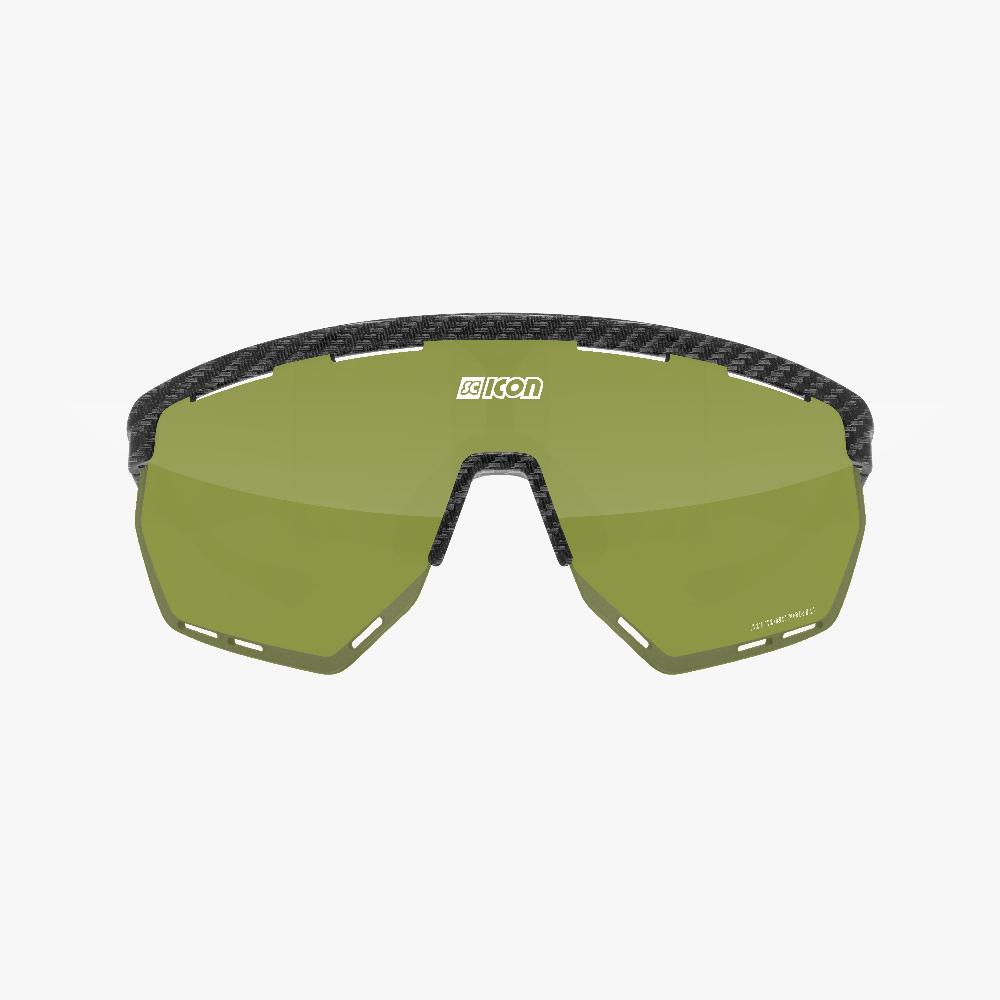 Scicon Occhiali Sportivi Aerowing Carbon Opaco/Verde Nuova
